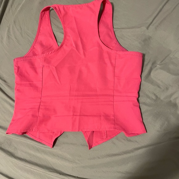SHEIN BIZwear Solid Button Front
Waistcoat Workwear Hot Pink Medium - Picture 3 of 4